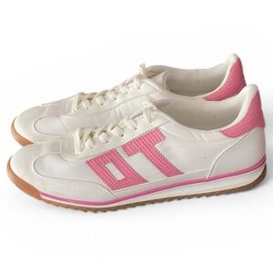 Le Sheelah White and Pink Women’s Sneakers Sz 10 Lightweight “OT” Emblem